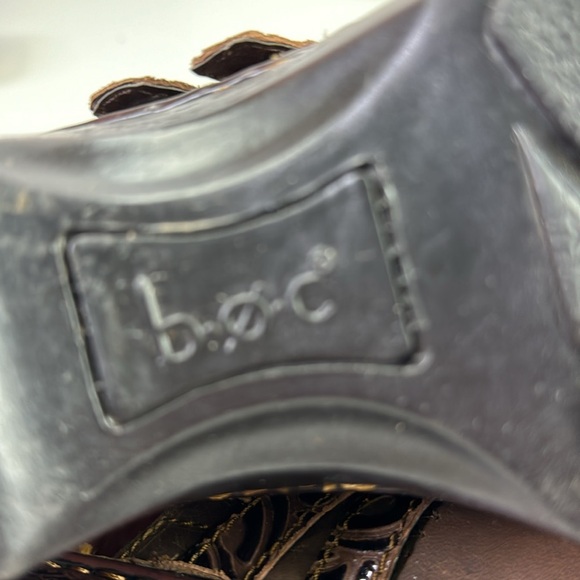 b.o.c. brown leather slip on clog mule shoes - Picture 10 of 14